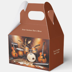 Caja Para Regalos Personalizado Texto Instrumentos musicales