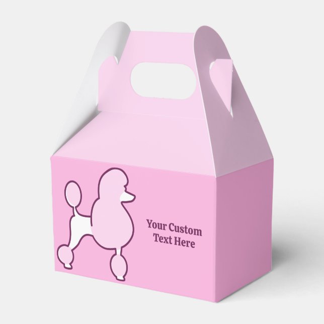 Caja Para Regalos Personalizado Texto Pink Poodle (Front Side)