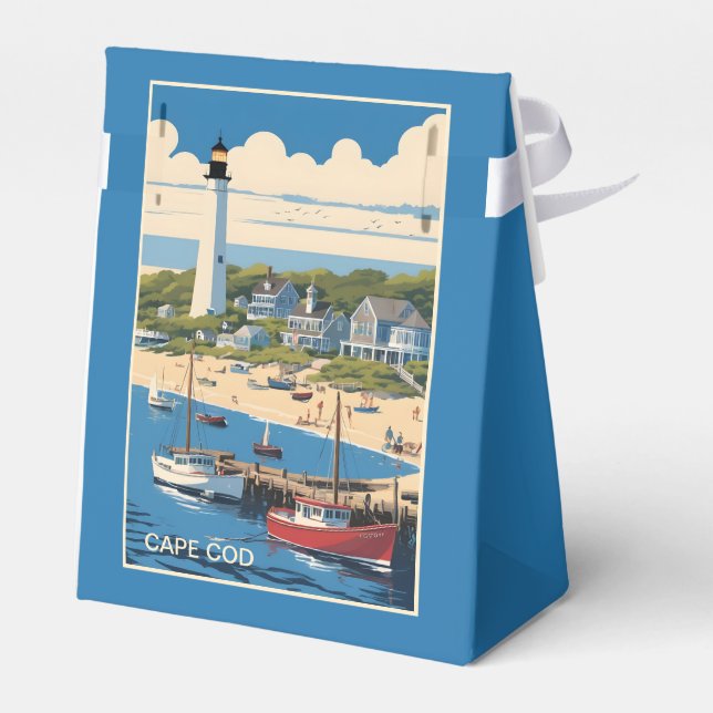 Caja Para Regalos Personalizado Textos Cabo Cod Massachusetts (Reverso)