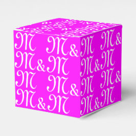Caja Para Regalos Personalizar con magenta monograma de Iniciales de