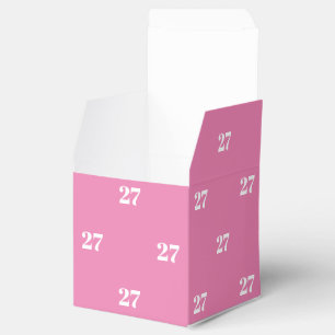 Caja Para Regalos Personalizar con número blanco inicial regalo rosa
