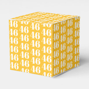 Caja Para Regalos Personalizar con número, monograma inicial amarill