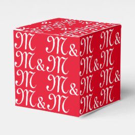 Caja Para Regalos Personalizar con regalo rojo monograma de Iniciale