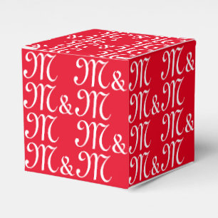Caja Para Regalos Personalizar con regalo rojo monograma de Iniciale