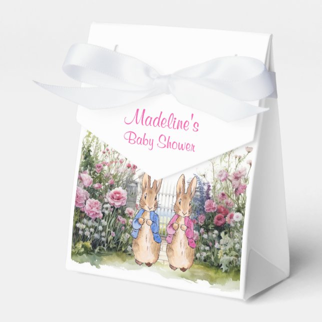 Caja Para Regalos Personalizar el nombre Peter y Flopsy en el jardín (Front Side)