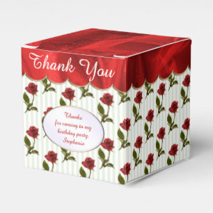 Caja Para Regalos Personalizar: Gracias - Patrón de rosas rojas