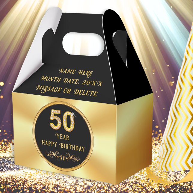 Caja Para Regalos Personalized 50th Birthday Party Favors, Birthday (50th birthday party bags. 50th Birthday Party Favors. 50th birthday table decor. 50th birthday ideas)