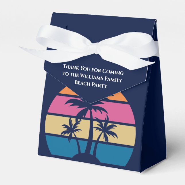 Caja Para Regalos Personalized Blue Tropical Beach Party (Front Side)