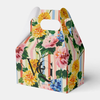 Caja Para Regalos Personalized Floral Stripe Wedding