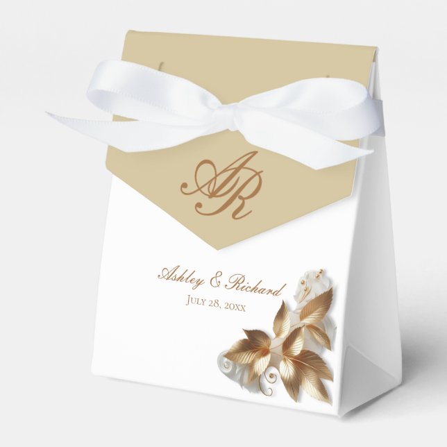 Caja Para Regalos Personalized Gold Botanical Wedding (Front Side)