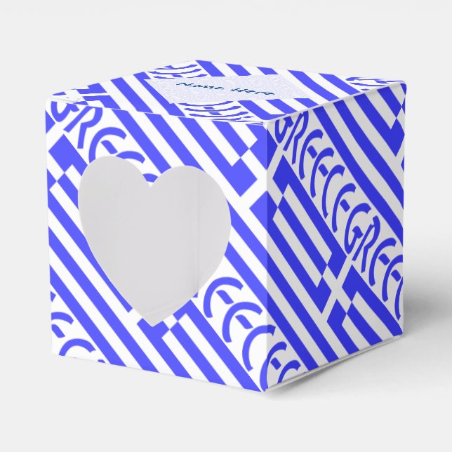 Caja Para Regalos Personalized Greek Flag Tiled Heart (Anverso)