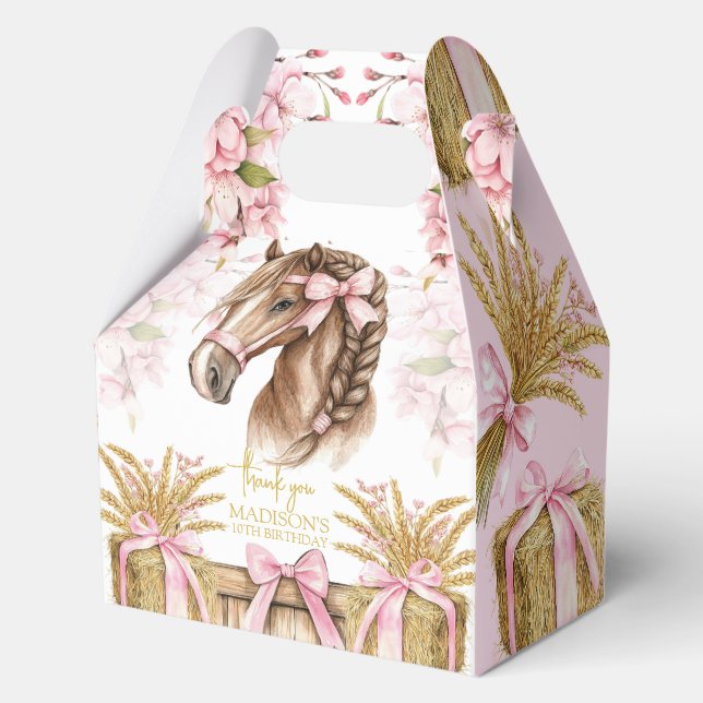 Caja Para Regalos Personalized Horse Gift Girly Blush Pink (Anverso)