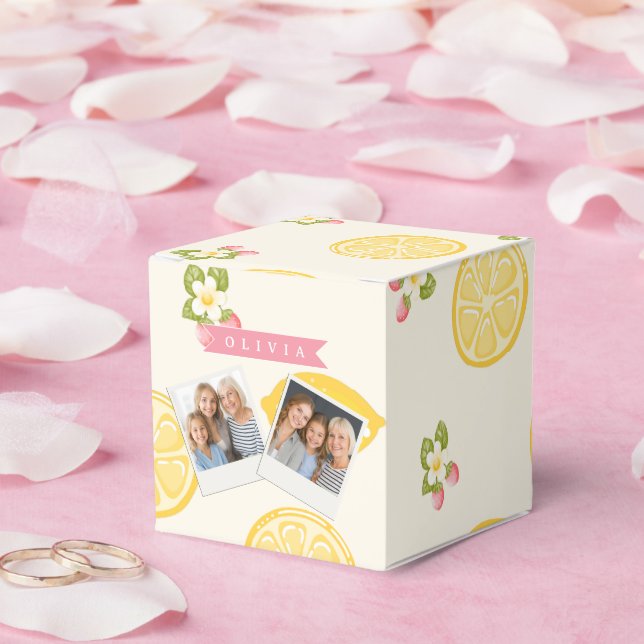 Caja Para Regalos Personalized Lemon Floral Summer Custom Name (Boda)