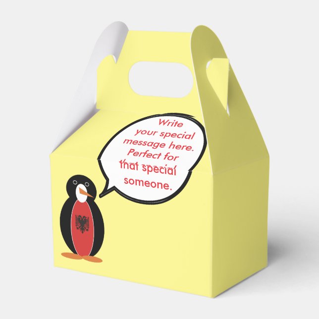Caja Para Regalos Personalized Ms. Penguin Albania Gable (Reverso)