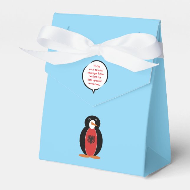Caja Para Regalos Personalized Ms. Penguin Albania Tent (Front Side)