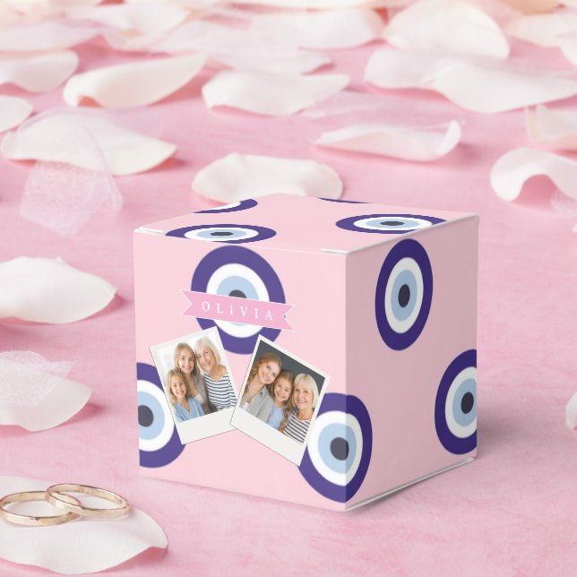 Caja Para Regalos Personalized Pink Evil Eye Pattern Gifts With Name (Boda)