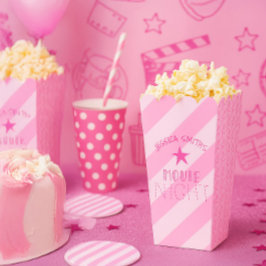 Caja Para Regalos Personalized Pink Movie Night Popcorn Box
