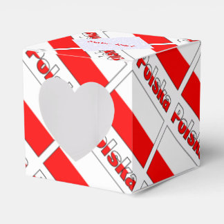 Caja Para Regalos Personalized Red Name Polska Flag Tiled Heart