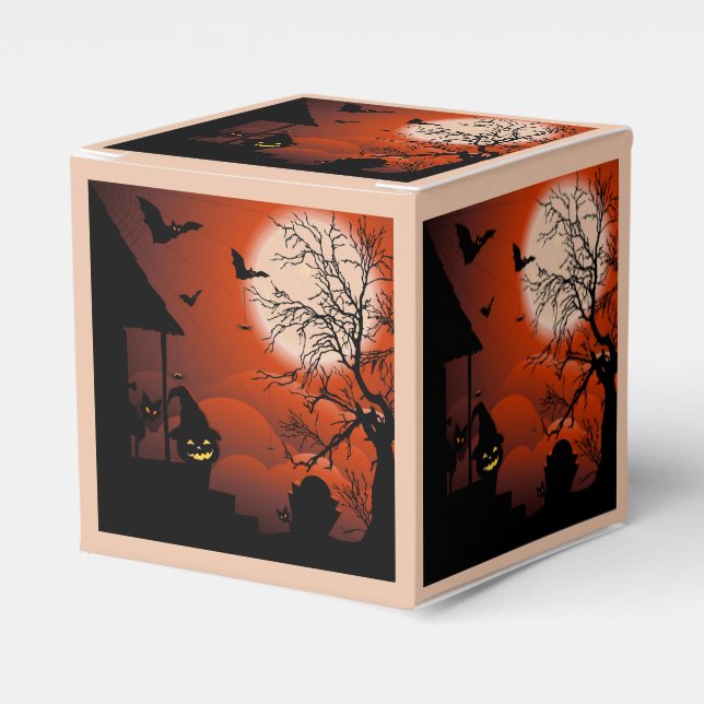 Caja Para Regalos Pesadilla de la luna sangrienta de Halloween (Costado Anverso)