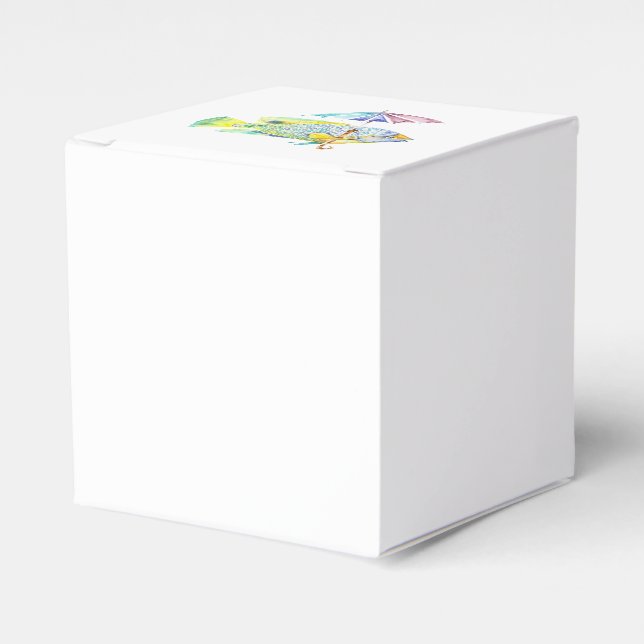 Caja Para Regalos Pescado pescador con paraguas (Costado Anverso)