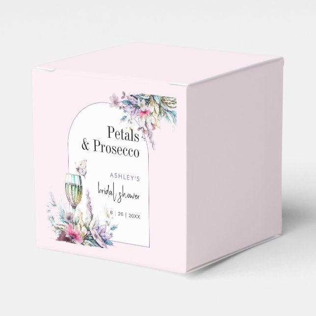 Caja Para Regalos Pétalas y Prosecco Arco Floral Despedida de Solter (Costado Anverso)