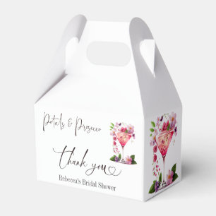 Caja Para Regalos Petales y Prosecco Rubor ducha de novia floral ros