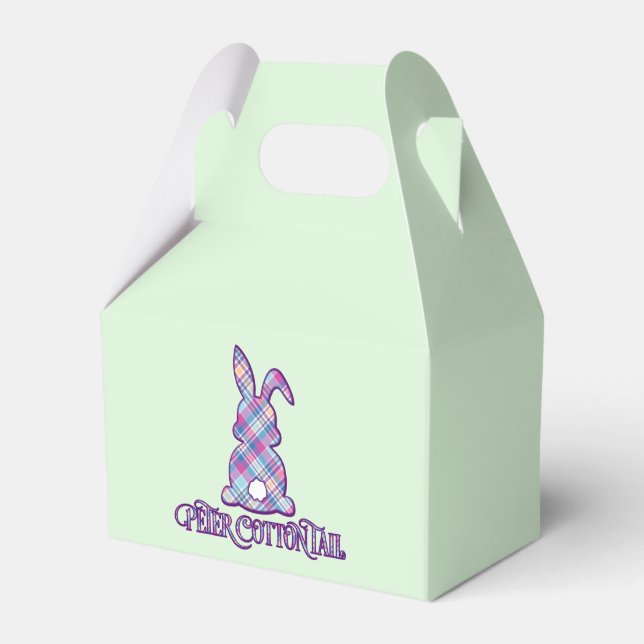Caja Para Regalos Peter Cottontail Purple Plaid Easter Bunny (Front Side)