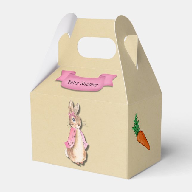 Caja Para Regalos Peter Rabbit Flopsy Chica Rosado Baby Shower (Front Side)