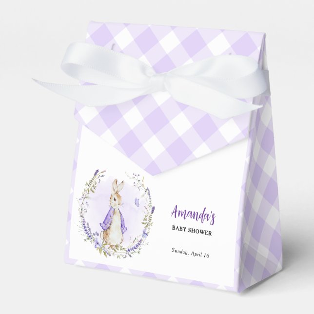 Caja Para Regalos Peter Rabbit Purple Baby Shower (Front Side)