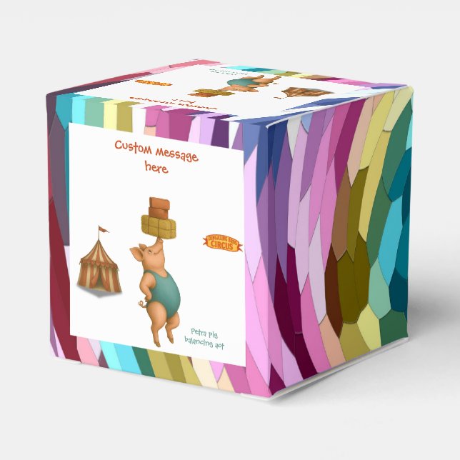 Caja Para Regalos Petra pig balancing act (Reverso Costado)
