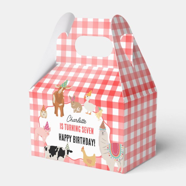 Caja Para Regalos Petting Zoo Party Animals Barnyard Birthday Kids (Front Side)