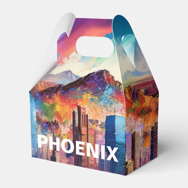 Caja Para Regalos Phoenix Skyline Resumen de arte (Front Side)