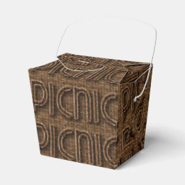 Caja Para Regalos Picnic Basket Funny Wicker Typography Brown Fiesta