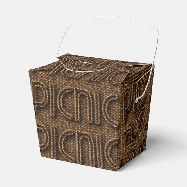 Caja Para Regalos Picnic Basket Funny Wicker Typography Brown Fiesta (Front Side)