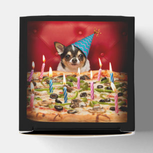 Caja Para Regalos Pie de pizza de cumpleaños de Chihuahua