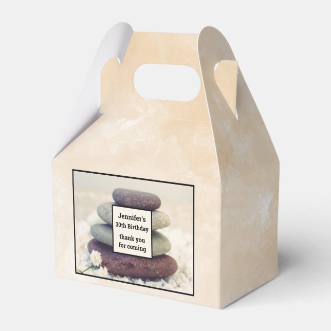 Caja Para Regalos Piedras apiladas Meditativo Día de Cairn Gracias (Front Side)