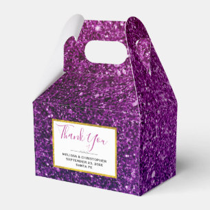 Caja Para Regalos Piedras de Purpurina de chispas rosadas y púrpura