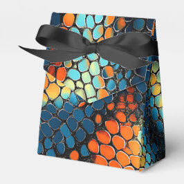 Caja Para Regalos Piel de serpiente azul, amarillo y Naranja