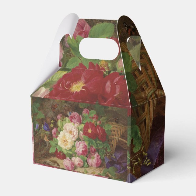 Caja Para Regalos Pieza Rosa en el suelo forestal con mariposas (Front Side)