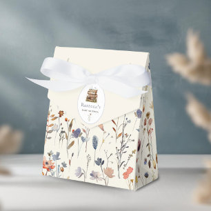 Caja Para Regalos Pila de libros color agua de la ducha de bebé, flo