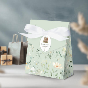 Caja Para Regalos Pila de libros color agua de la ducha de bebé, flo