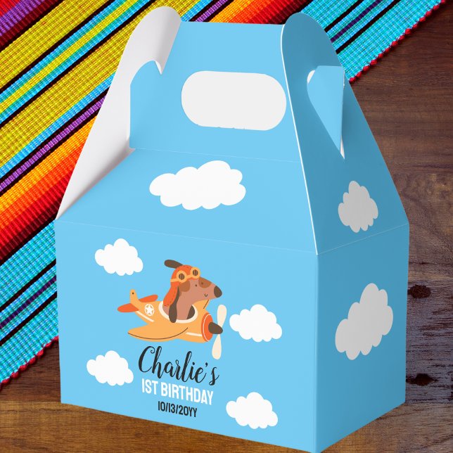 Caja Para Regalos Piloto de perro avión volador, niños aburridos cum (Subido por el creador)