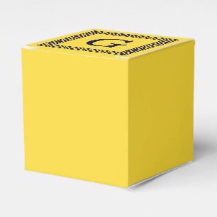 Caja Para Regalos Piña, llave griega azul de la marina #1 monograma 