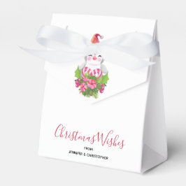 Caja Para Regalos Pingüino de Navidades burdos en Santa Hat