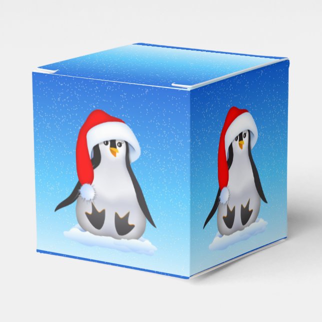 Caja Para Regalos Pingüino navidad (Costado Anverso)