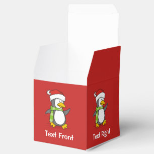 Caja Para Regalos Pingüino navidad caminando sobre la nieve