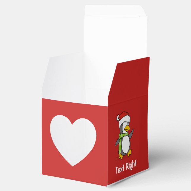 Caja Para Regalos Pingüino navidad caminando sobre la nieve (Abierto)