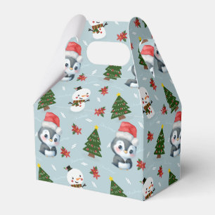 Caja Para Regalos Pingüino Santa Feliz Feliz Feliz Navidad
