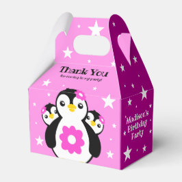 Caja Para Regalos Pingüinos Chicas de cumpleaños felices