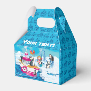 Caja Para Regalos pingüinos en la Antártida para el niño